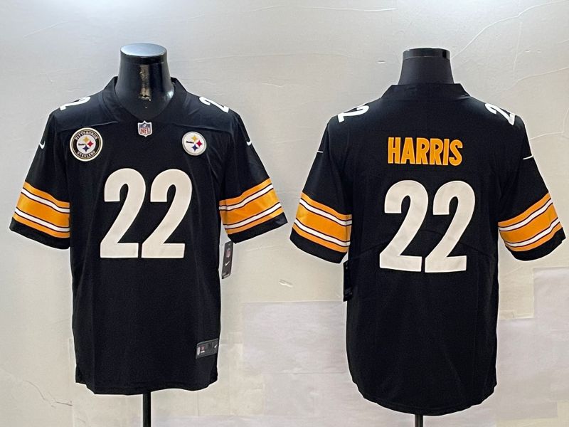 Men Pittsburgh Steelers #22 Harris Black Second generation 2024 Nike Limited NFL Jersey style 01041->pittsburgh steelers->NFL Jersey